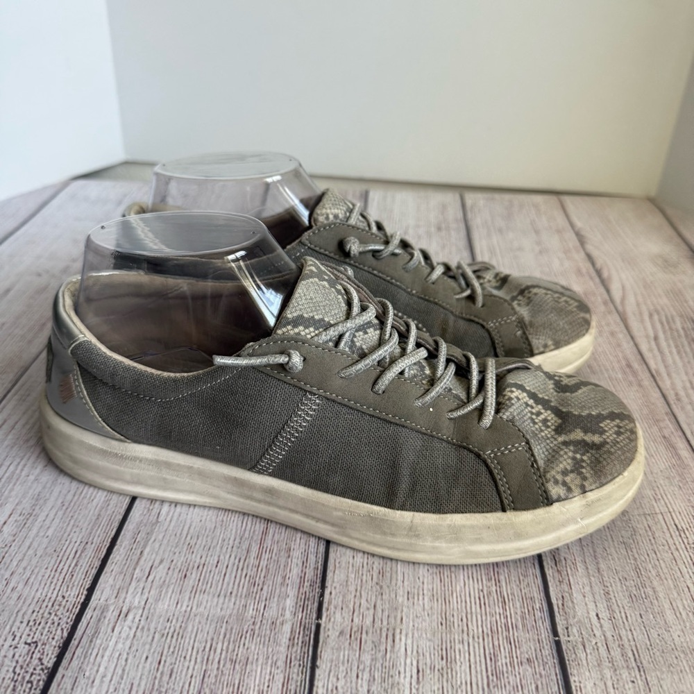 HEY DUDE Silver Python Slip On Shoes 9